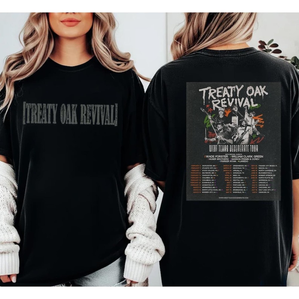 y Oak Revival Tour Shirt, Country Band Unisex Tee Shirt 2 Sided